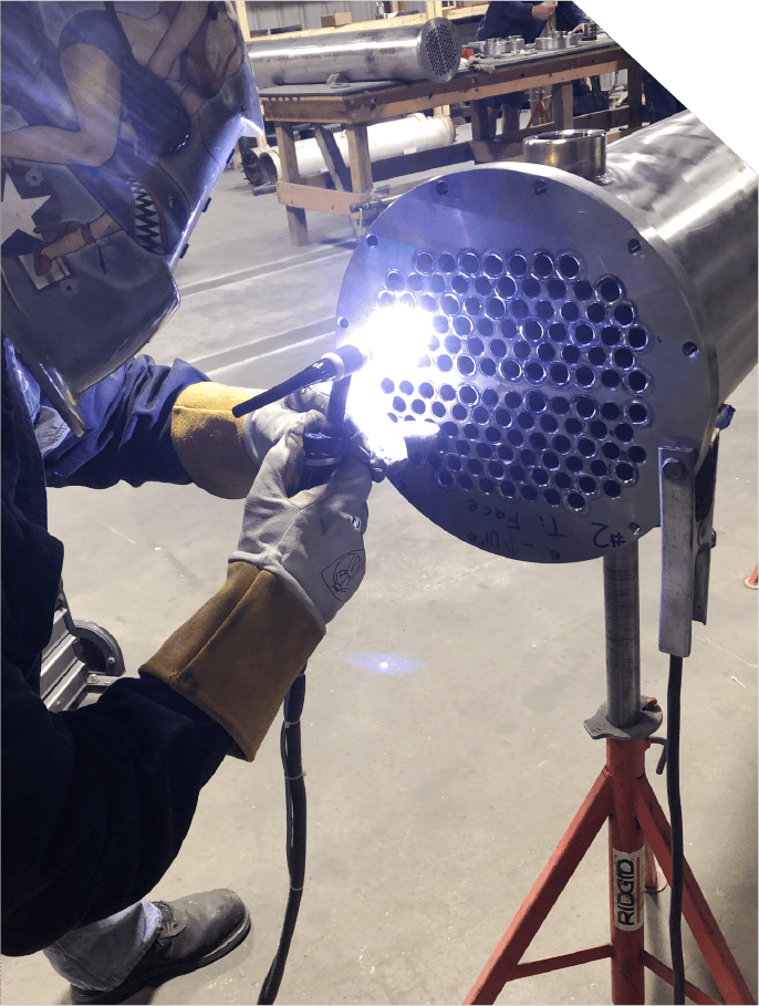 TIG welding operation at our manufacturing facility in the Houston, Texas area